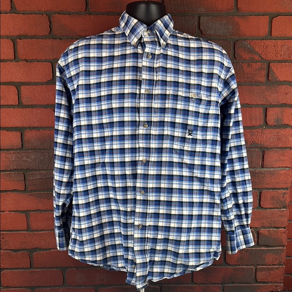 Wrangler Shirt Mens Medium Plaid Button Down